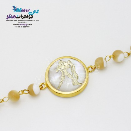 دستبند طلا و سنگ - ماه تولد بهمن-MB0115